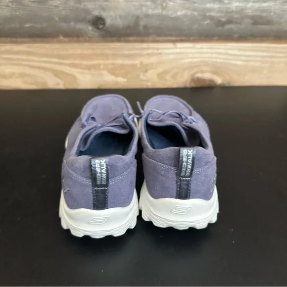 Skechers Women's Go Walk Chukka Shoes Blue Air Cooled Goga Mat Slip On Size 8.5 - Picture 3 of 9